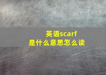 英语scarf是什么意思怎么读