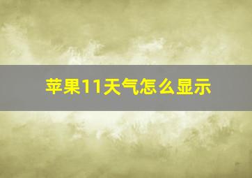 苹果11天气怎么显示