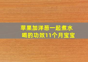 苹果加洋葱一起煮水喝的功效11个月宝宝