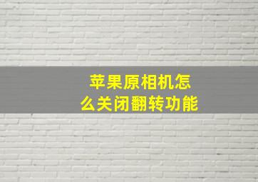 苹果原相机怎么关闭翻转功能