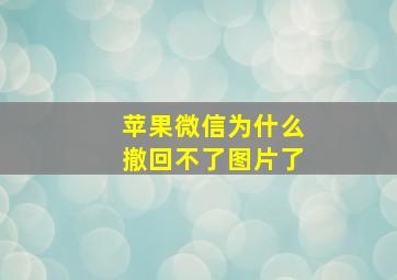 苹果微信为什么撤回不了图片了