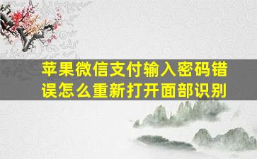 苹果微信支付输入密码错误怎么重新打开面部识别