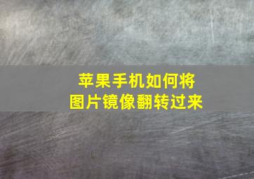 苹果手机如何将图片镜像翻转过来