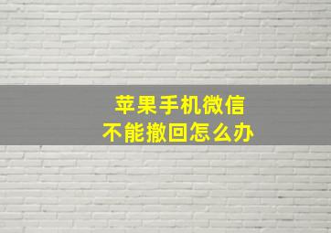 苹果手机微信不能撤回怎么办