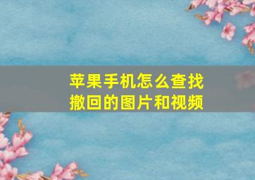 苹果手机怎么查找撤回的图片和视频