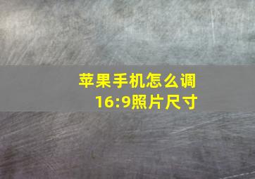 苹果手机怎么调16:9照片尺寸