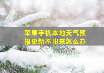 苹果手机本地天气预报更新不出来怎么办