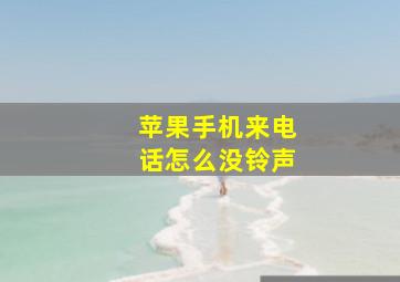 苹果手机来电话怎么没铃声