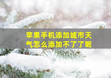 苹果手机添加城市天气怎么添加不了了呢