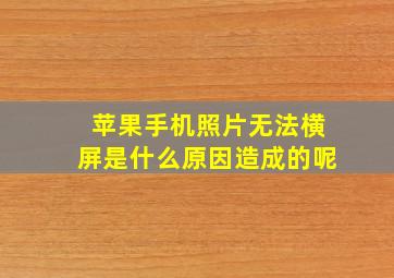 苹果手机照片无法横屏是什么原因造成的呢