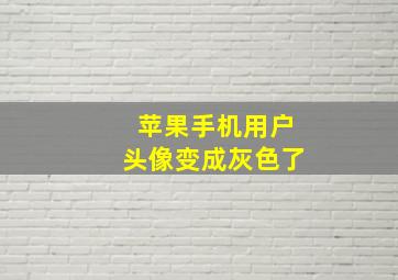 苹果手机用户头像变成灰色了