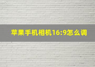 苹果手机相机16:9怎么调