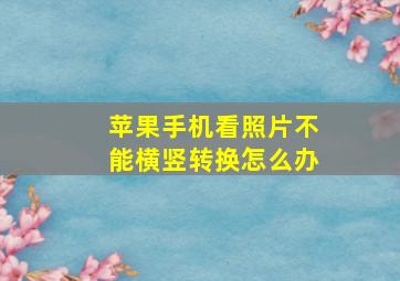 苹果手机看照片不能横竖转换怎么办