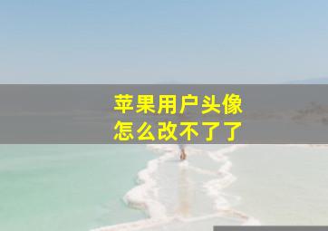 苹果用户头像怎么改不了了