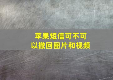 苹果短信可不可以撤回图片和视频