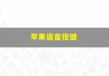 苹果语音按键