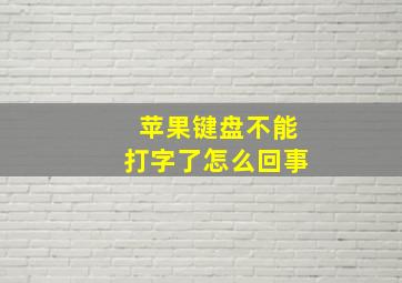 苹果键盘不能打字了怎么回事