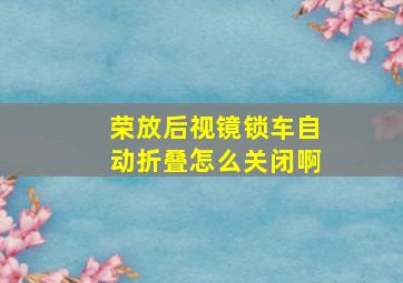 荣放后视镜锁车自动折叠怎么关闭啊