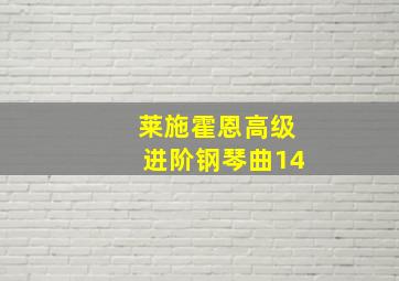 莱施霍恩高级进阶钢琴曲14