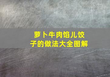 萝卜牛肉馅儿饺子的做法大全图解