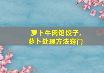 萝卜牛肉馅饺子,萝卜处理方法窍门