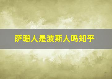 萨珊人是波斯人吗知乎