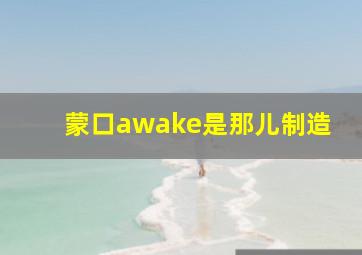 蒙口awake是那儿制造