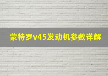 蒙特罗v45发动机参数详解