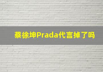 蔡徐坤Prada代言掉了吗