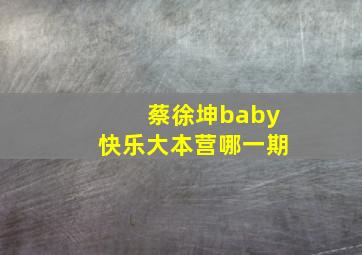 蔡徐坤baby快乐大本营哪一期