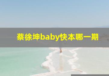 蔡徐坤baby快本哪一期