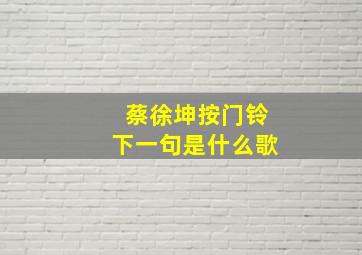 蔡徐坤按门铃下一句是什么歌