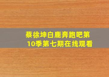 蔡徐坤白鹿奔跑吧第10季第七期在线观看