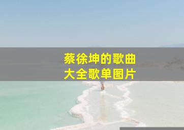 蔡徐坤的歌曲大全歌单图片