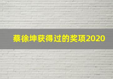 蔡徐坤获得过的奖项2020