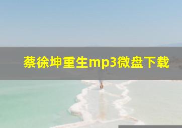 蔡徐坤重生mp3微盘下载