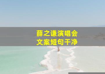 薛之谦演唱会文案短句干净