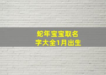 蛇年宝宝取名字大全1月出生