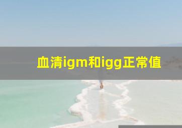 血清igm和igg正常值