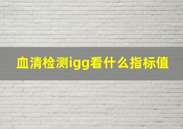 血清检测igg看什么指标值