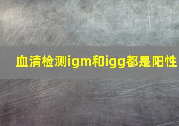 血清检测igm和igg都是阳性