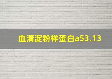 血清淀粉样蛋白a53.13