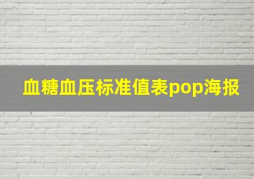 血糖血压标准值表pop海报