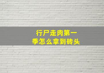 行尸走肉第一季怎么拿到砖头