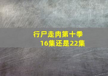 行尸走肉第十季16集还是22集