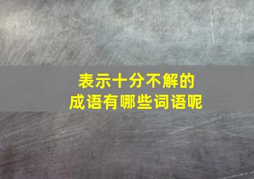 表示十分不解的成语有哪些词语呢