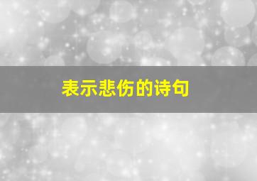 表示悲伤的诗句