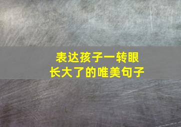 表达孩子一转眼长大了的唯美句子