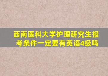 西南医科大学护理研究生报考条件一定要有英语4级吗