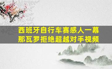 西班牙自行车赛感人一幕那瓦罗拒绝超越对手视频